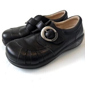 Alegria Khloe Leather Monk Strap Slip-Ons size 39 / 9 US black women’s shoes